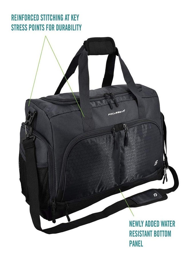 FocusGear Ultimate Gym Bag 2.0: The Durable Crowdsource Designed Duffel Bag with 10 Optimal Compartments Including Water Resistant Pouch (Black, Medium (20")) - Image 5